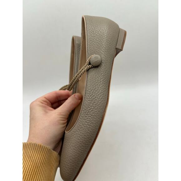 Lafayette 148 New York Mary Jane ballet flat twisted rope strap Tan Calfskin - Picture 3 of 9